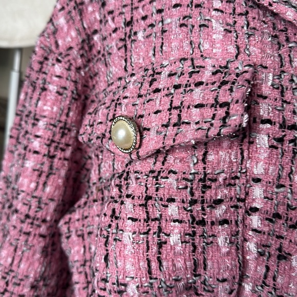 Chic Pink Plaid Tweed Jacket 200.00 ‼️FINAL SALE - Picture 8 of 8